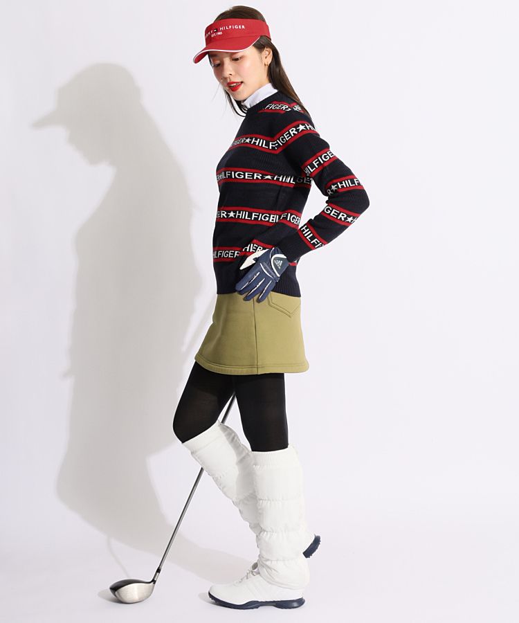 トミーヒルフィガーゴルフ TH ロゴプリントフルジップ中綿レッグ