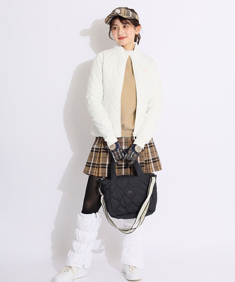 パーリーゲイツ PG フロントロゴチェック柄サンバイザー レディース