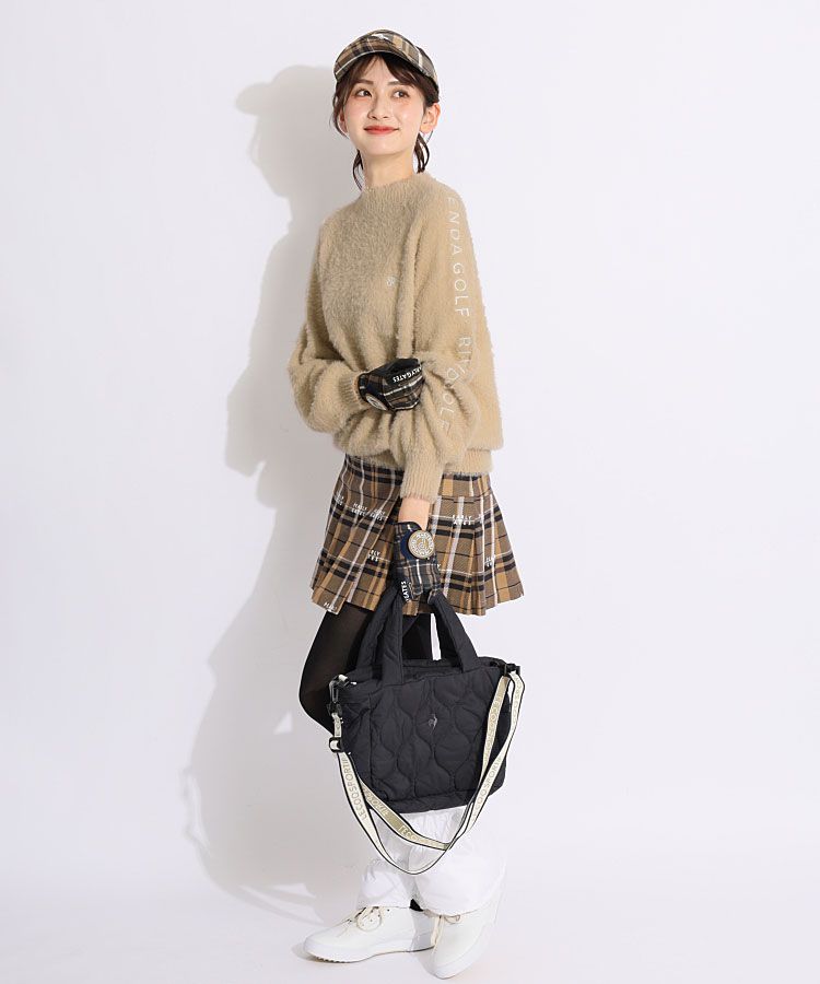 パーリーゲイツ PG フロントロゴチェック柄サンバイザー