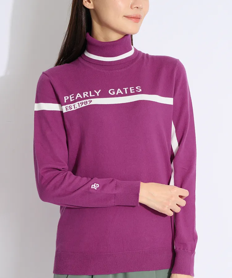 新品 パーリーゲイツ ニット カシミヤ 王冠ロゴ パープル Lサイズ（5） パーリーゲイツ PG 【1/12までタイムセール】【SUSTAIN】カシミヤ