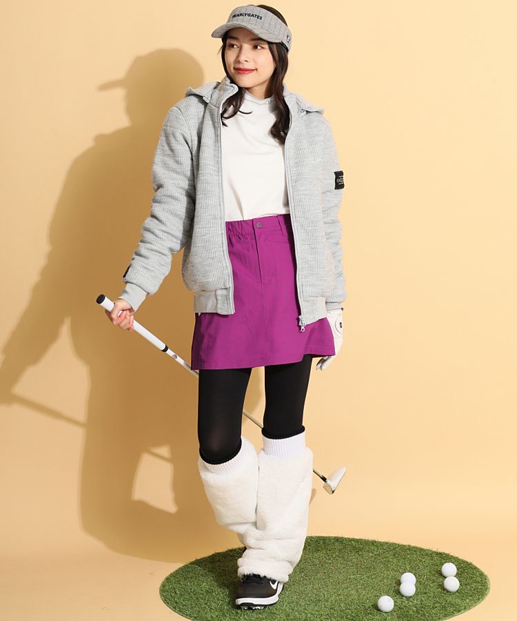 パーリーゲイツ PG 【透湿保温】チェック柄バックプリーツスカート