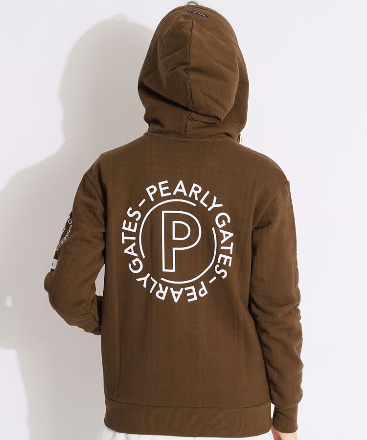 パーリーゲイツ PG ジャガードチェック柄コットンジップパーカー