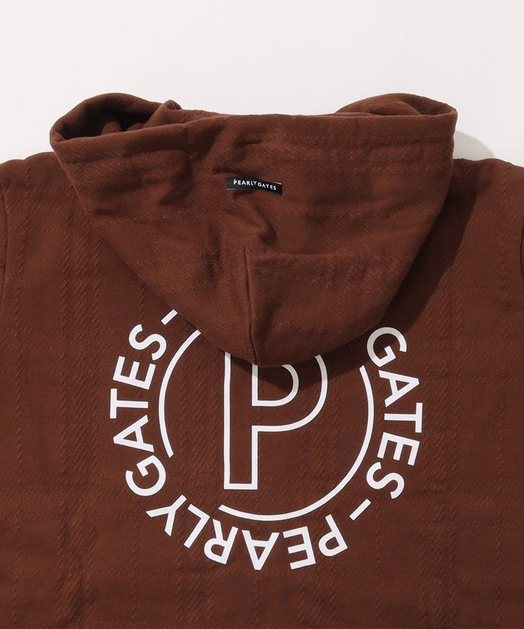 パーリーゲイツ PG ジャガードチェック柄コットンジップパーカー