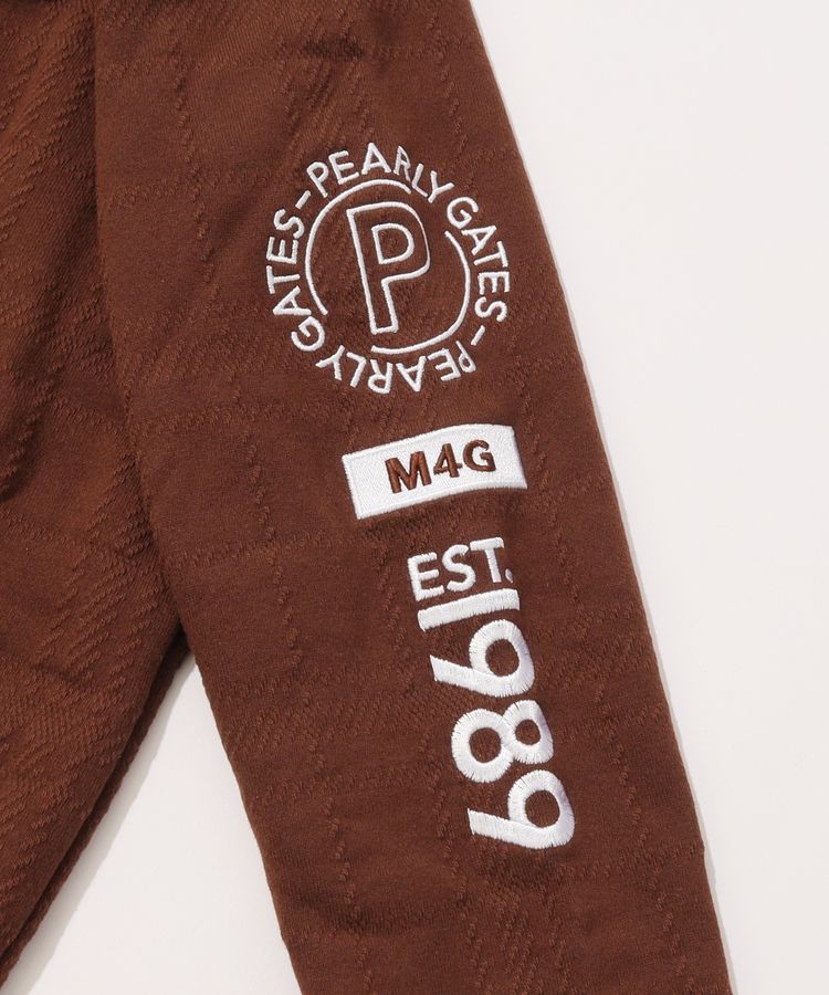 パーリーゲイツ PG ジャガードチェック柄コットンジップパーカー