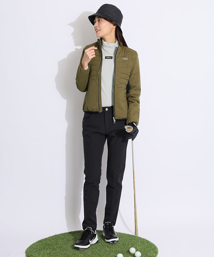 美品】Titleist ゴルフウェア 中綿ブルゾン ブラック L 軽量 秋冬