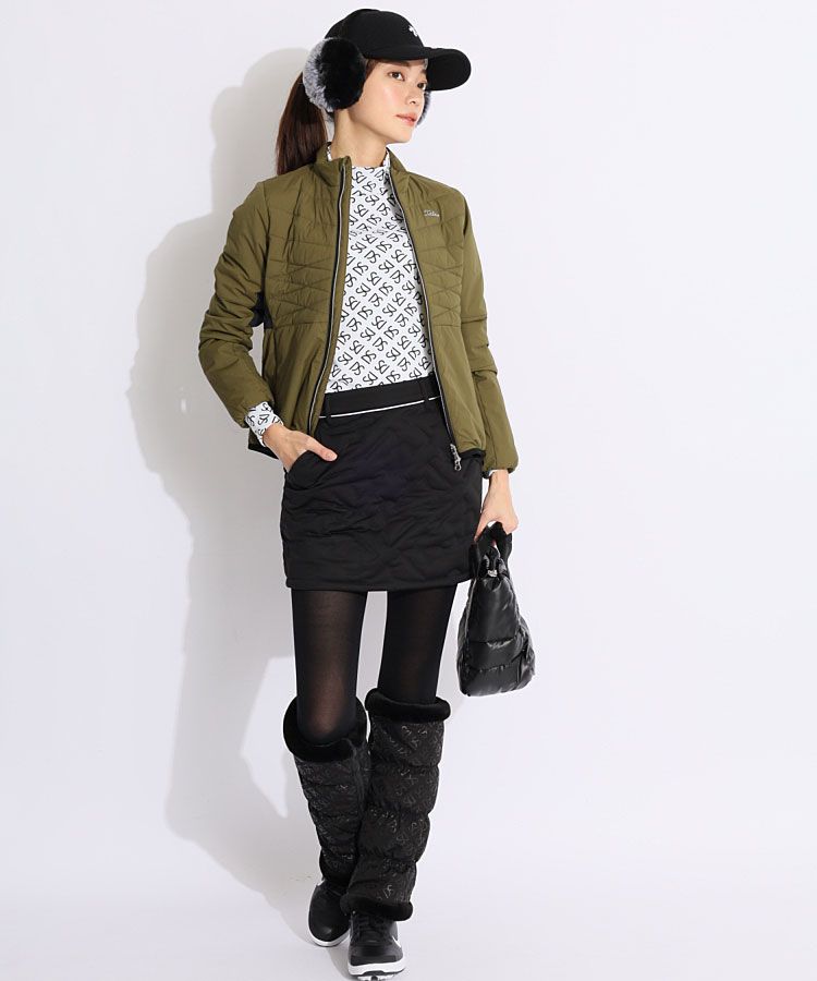 【美品】Titleist ゴルフウェア 中綿ブルゾン ブラック L 軽量 秋冬 タイトリストアウトレット TL 撥水&保温ストレッチ中綿ブルゾン