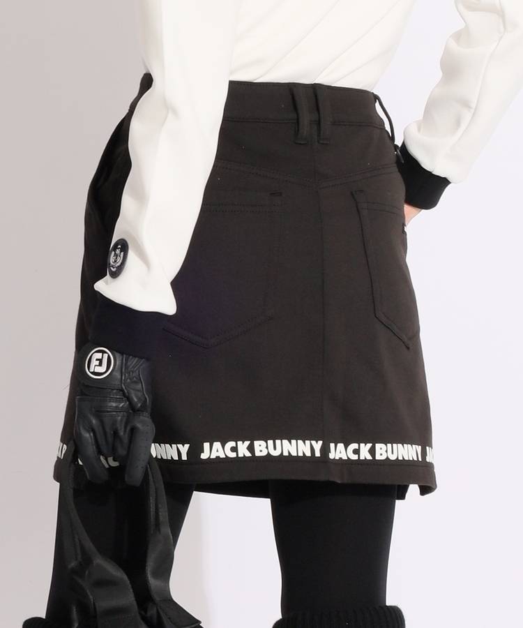 JB 【4WAYストレッチ】一体型ペチパンツ裏起毛裾ロゴスカート
