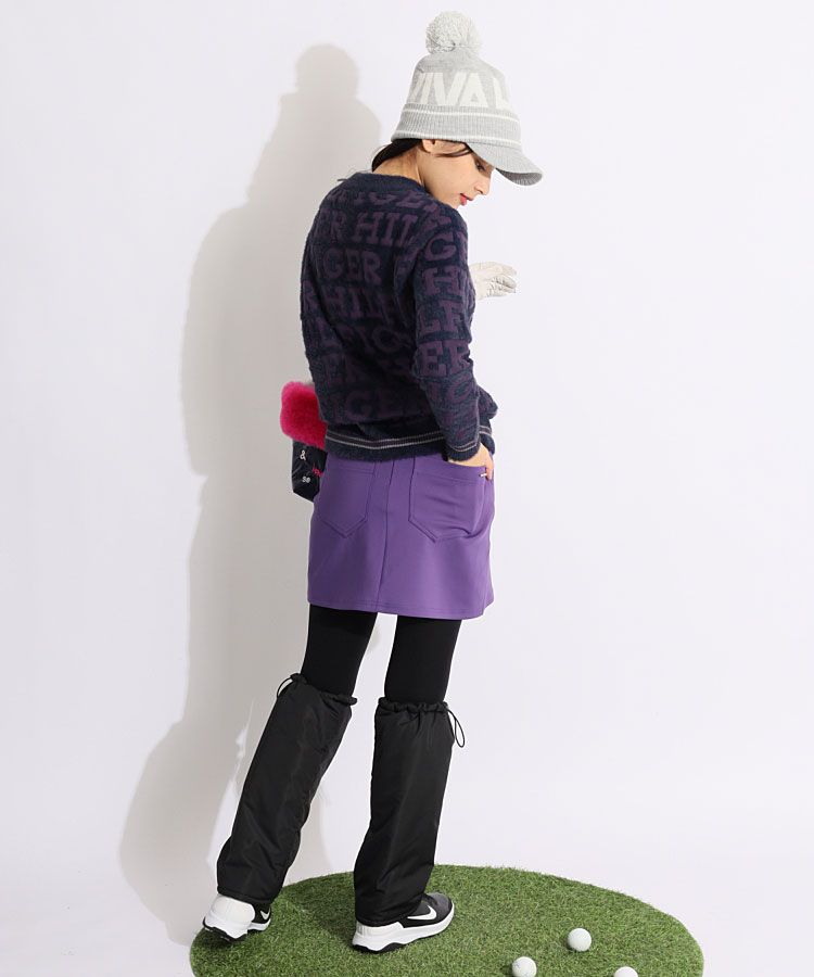 トミーヒルフィガーゴルフ TH 総ロゴボトルネックシャギーニット