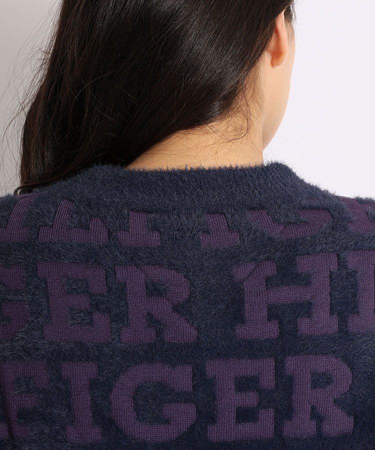 トミーヒルフィガーゴルフ TH 総ロゴボトルネックシャギーニット