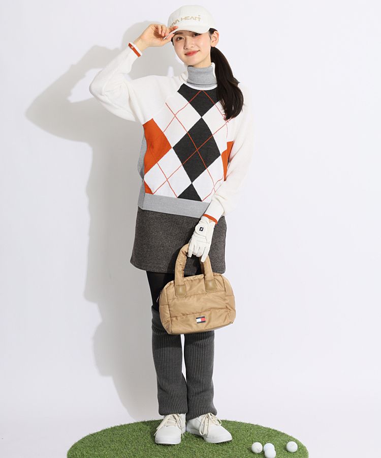 マンシングウェア MW 【手洗い可能】アーガイル柄ラグラン