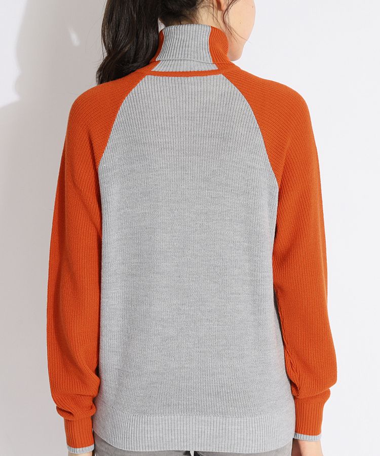 【極美品】マンシングウェア アーガイル ラグランタートルネック ニット Mサイズ マンシングウェア MW 【手洗い可能】アーガイル柄ラグラン