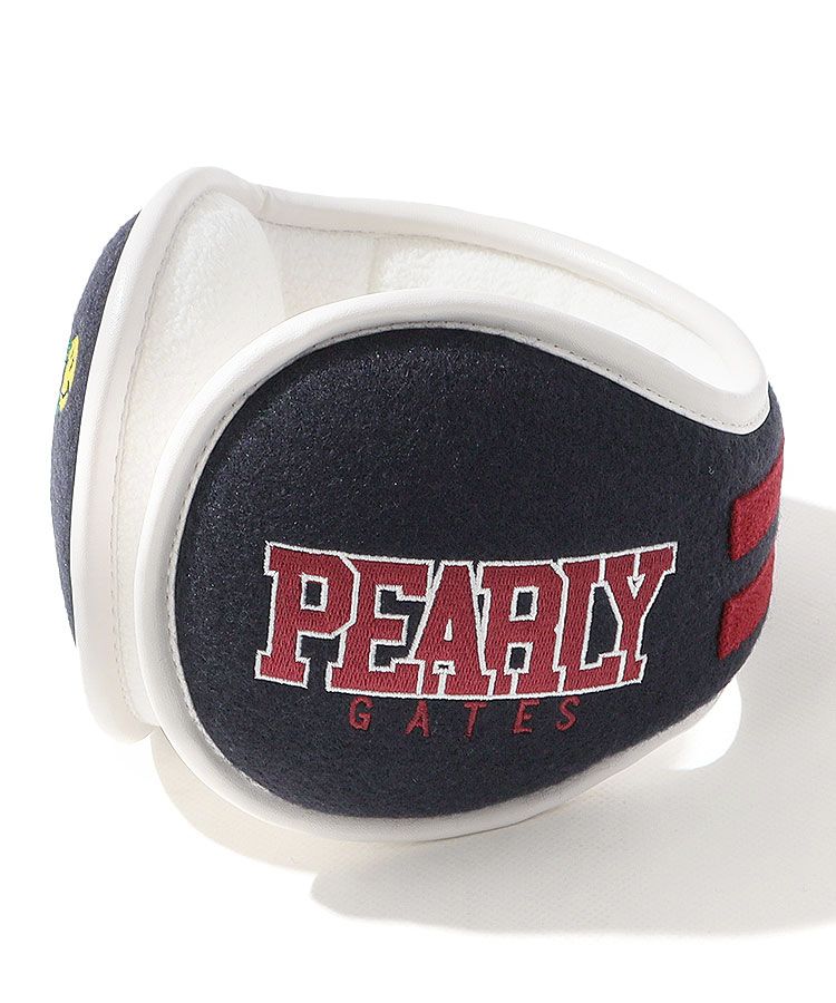 ゴルフ パーリーゲイツ イヤーマフ 超美品パーリーゲイツ イヤーマフ 耳当て レッド×ネイビー フリース