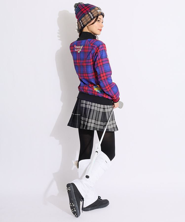 パーリーゲイツ PG マルチチェック柄プリーツスカート レディース