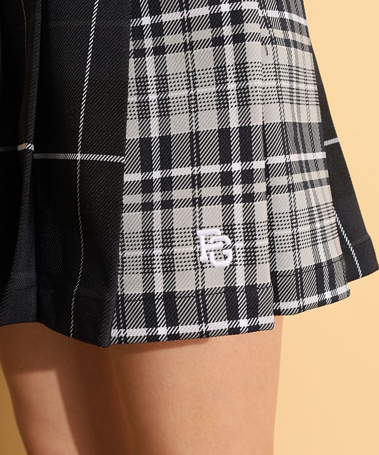パーリーゲイツ PG マルチチェック柄プリーツスカート