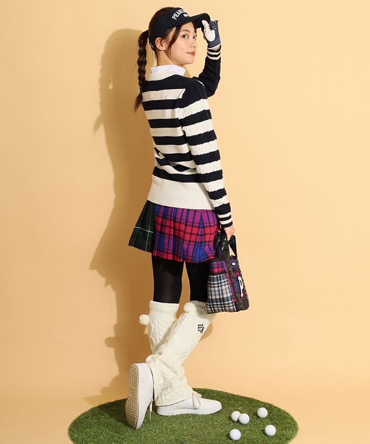 パーリーゲイツ PG マルチチェック柄プリーツスカート レディース