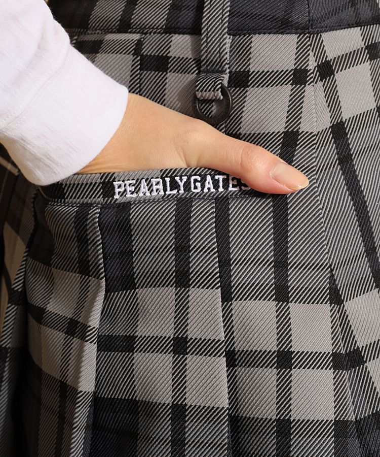 パーリーゲイツ PG マルチチェック柄プリーツスカート レディース