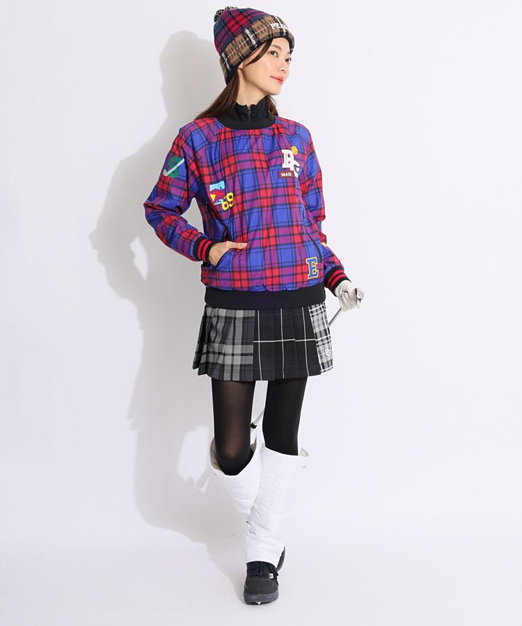 パーリーゲイツ PG マルチチェック柄プリーツスカート