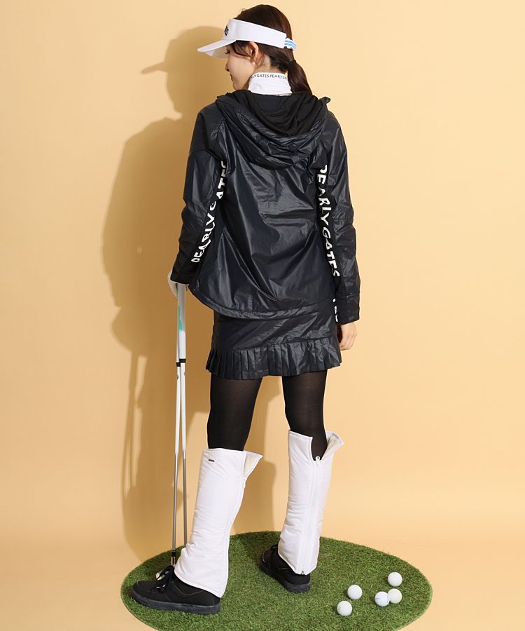 パーリーゲイツ 【軽量保温】バックロゴプリーツ切替タフタスカート