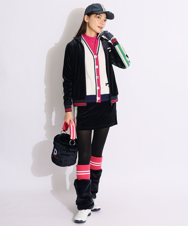 ディッセンバーメイ DM 配色ロゴラインベロアキャップ レディース