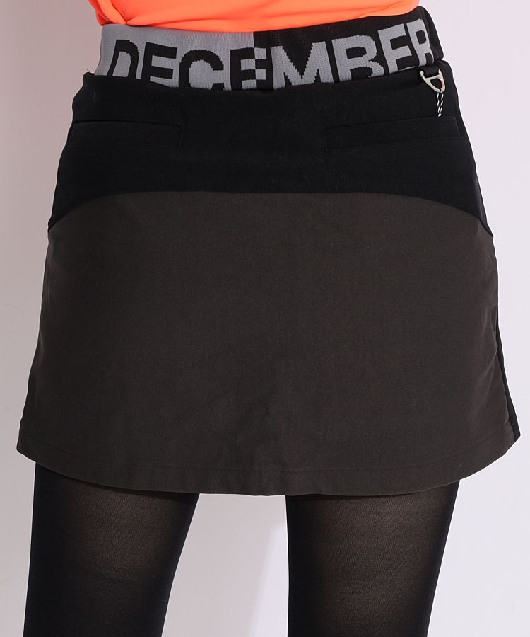 ディッセンバーメイ DM 一体型ペチパンツ付フロントボタン配色スカート