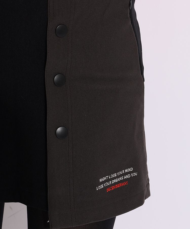 ディッセンバーメイ DM 一体型ペチパンツ付フロントボタン配色スカート