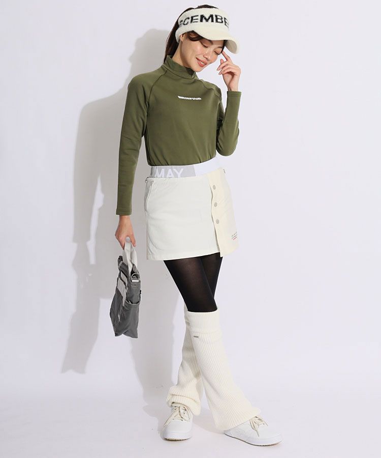 ディッセンバーメイ DM 一体型ペチパンツ付フロントボタン配色スカート