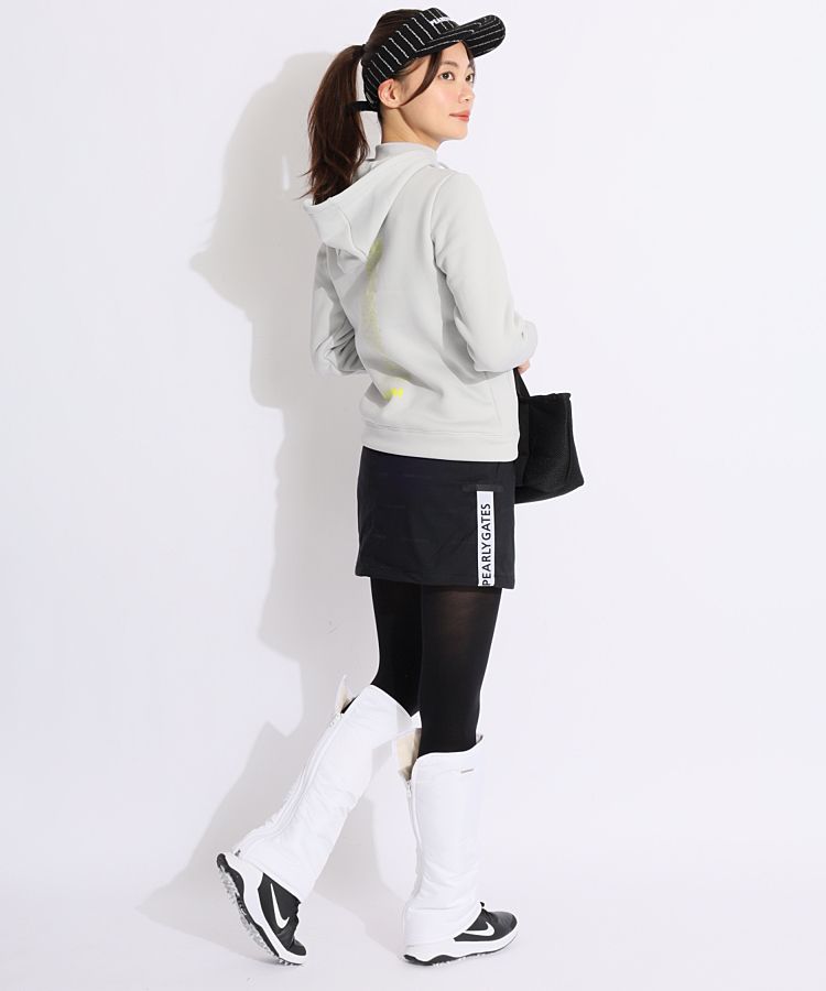パーリーゲイツ サイドテープ台形スカート　グレー PGG】【直営店舗&公式オンライン限定】ストレッチデニット