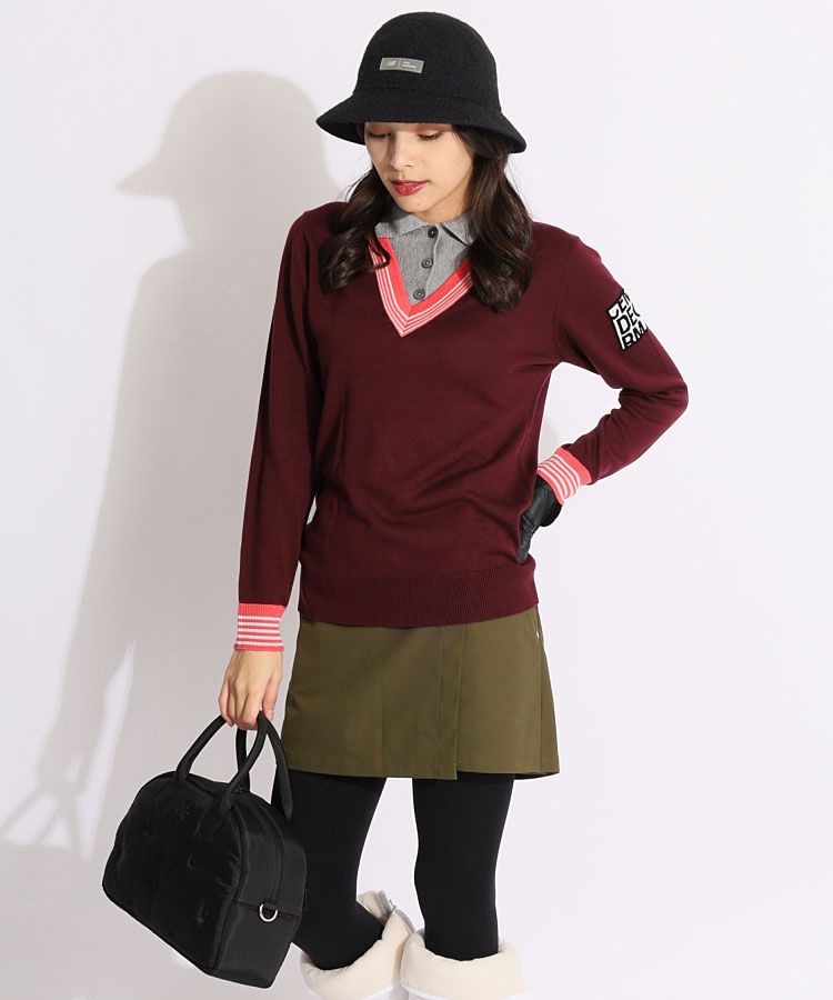 DESCEMBERMAY/ディセンバーメイ/レディース/ニット/ゴルフウエア ディッセンバーメイ DM レイヤード風配色ニット レディースゴルフ