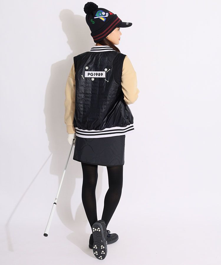 パーリーゲイツ PG カレッジロゴワッペンポンポン付ニット