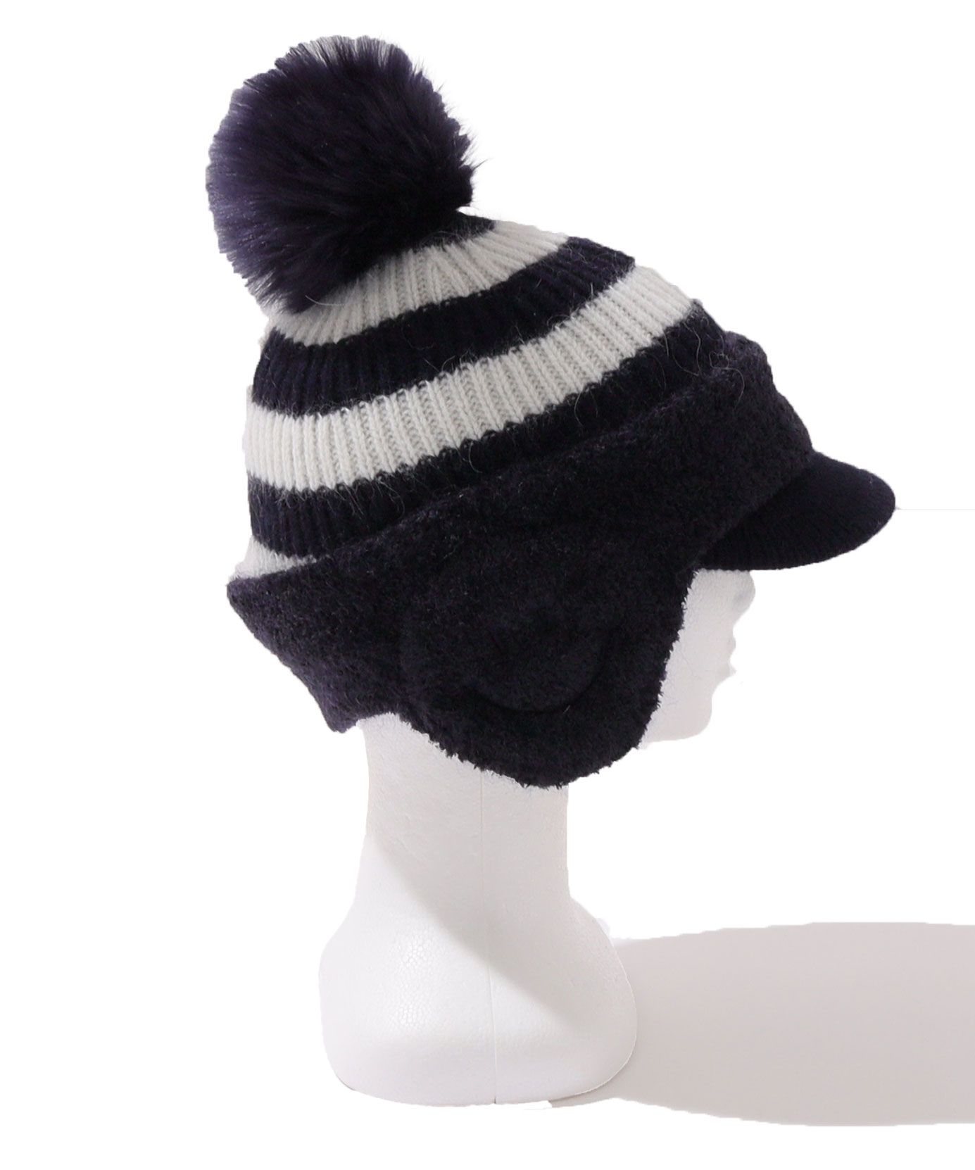 パーリーゲイツ PG 選べるデザイン耳当て付きポンポンニットキャップ