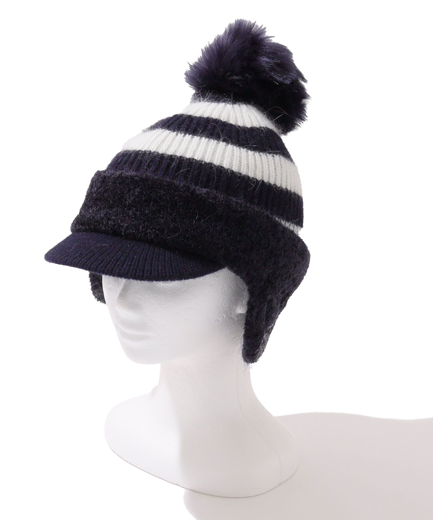 パーリーゲイツ PG 選べるデザイン耳当て付きポンポンニットキャップ