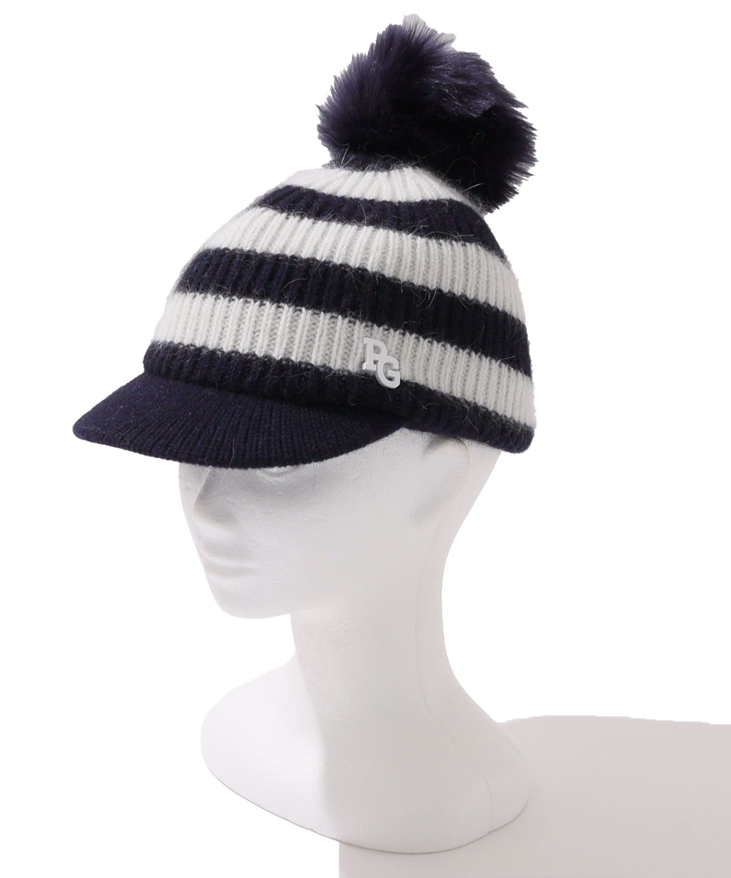 パーリーゲイツ PG 選べるデザイン耳当て付きポンポンニット