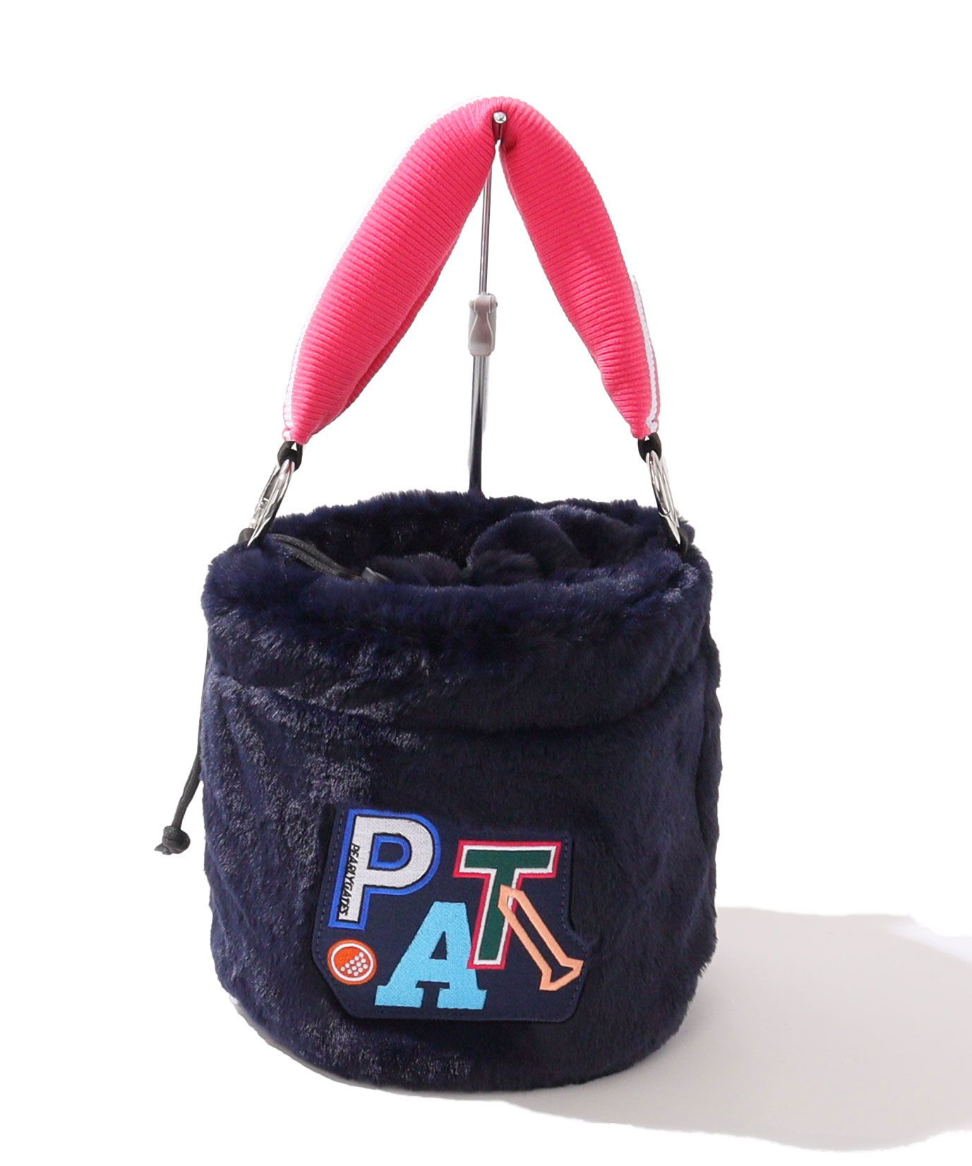 パーリーゲイツ PG カレッジロゴフェイクファーカートバッグ
