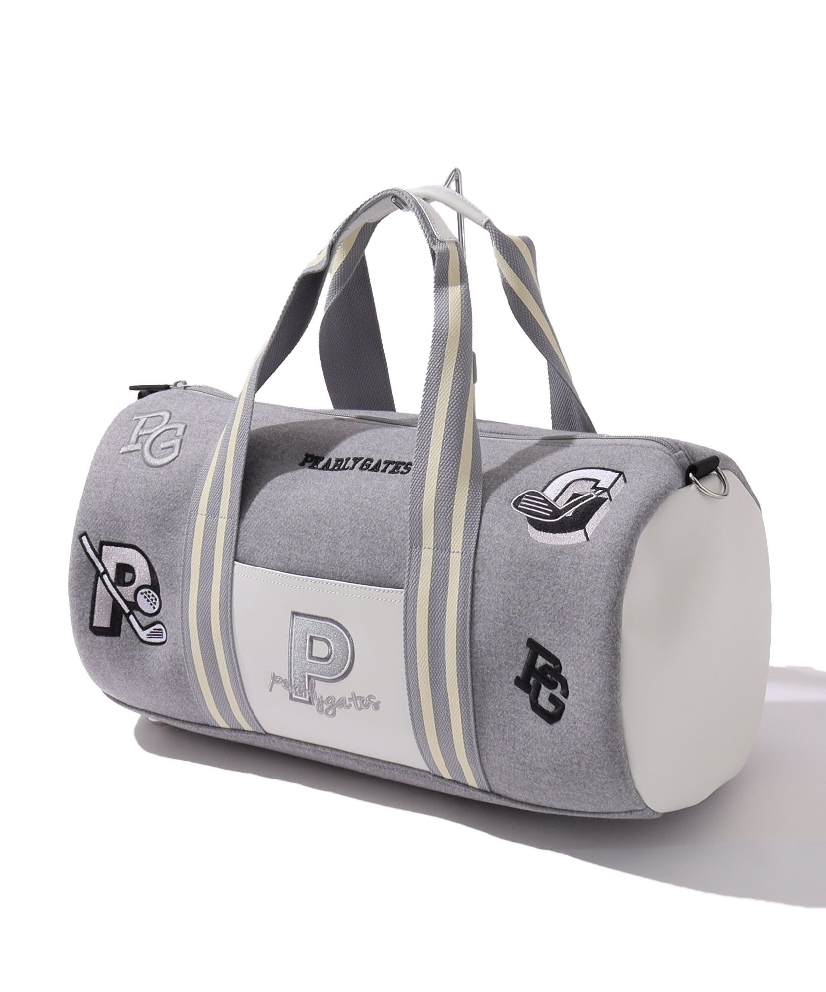 PEARLYGATES カートバッグ　カレッジワッペンシリーズ　2WAY パーリーゲイツ PG ロゴワッペンカレッジ2WAYボストンバッグ