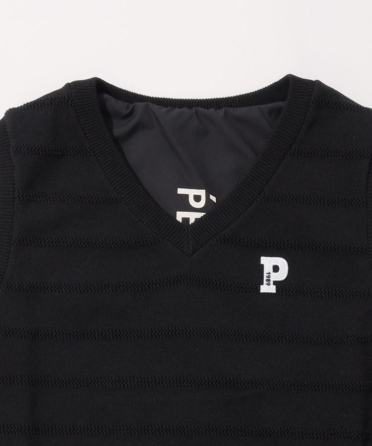 パーリーゲイツ 1 ドット リバーシブル ニットベスト レディース ジャガードリバーシブル フルジップニットベスト | PEARLY GATES