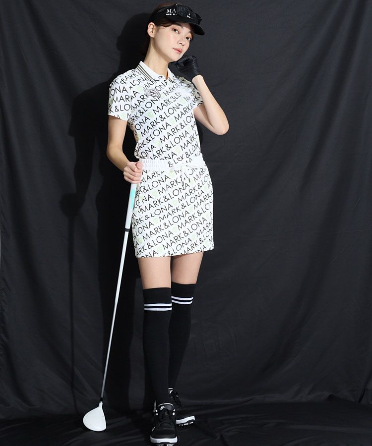 MARK&amp;LONA - 超美品❗マーク&amp;ロナ　レディースゴルフウェア　半袖ポロ　サイズM　春夏 blk.webp