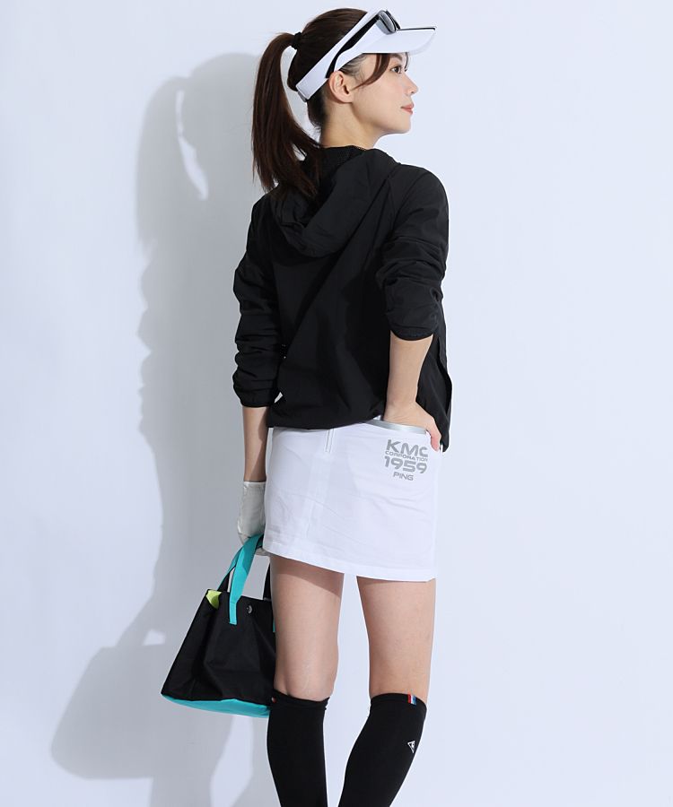 ピン PN 【撥水ストレッチ】裾ロゴプリントスカート レディースゴルフ