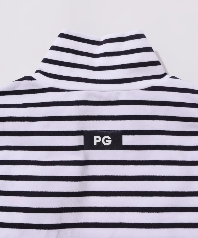 パーリーゲイツ PG 配色ボーダーモックネック長袖カットソー