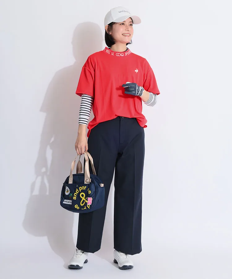 【別倉庫からの配送】 パーリーゲイツ PG 配色ボーダーモックネック長袖カットソー レディースウェア