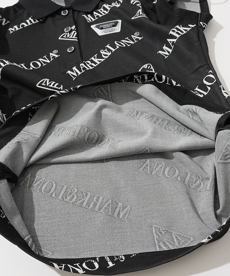 ★美品★MARK&LONA　CODE　スリーブドロストバイアスロゴ半袖ポロシャツ マーク＆ロナ CD [CODE]スリーブドロストバイアスロゴ半袖