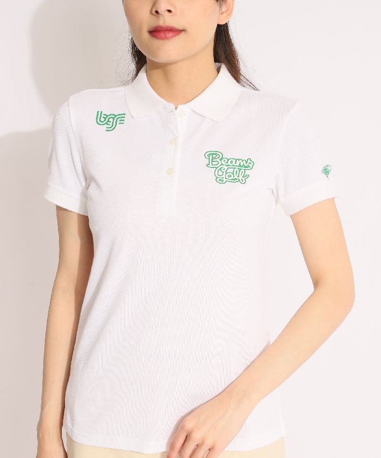 ビームスゴルフ 新品 ポロシャツ レディースゴルフウェア サイズS ビームスゴルフ BE 【吸水速乾UV】バイカラーライン長袖