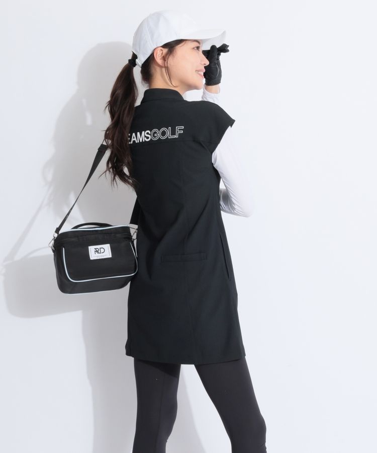 ★新品★ルコックスポルティフ　スタンドZIPノースリワンピース M オレンジ ルコックスポルティフ ゴルフ LQ 【UPF50+】アシメロゴプリント