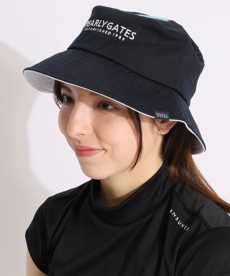 パーリーゲイツ PG クラウンロゴツイルバケットハット レディース