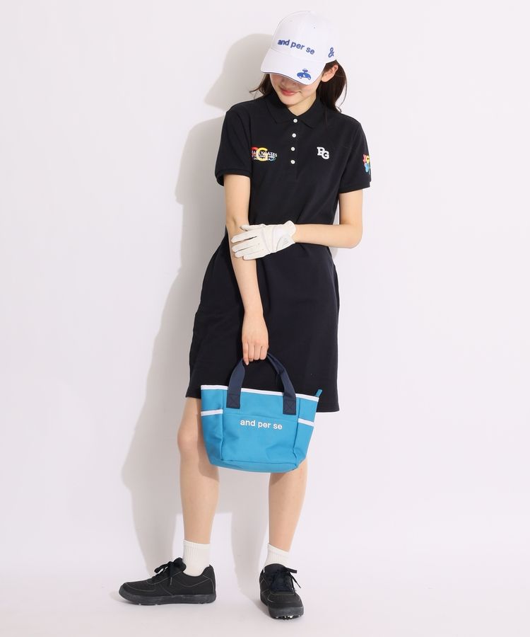 パーリーゲイツ　ゴルフウェア　ワンピース　ポロワンピース 切替ボーダーフレンチスリーブポロワンピース | PEARLY GATES