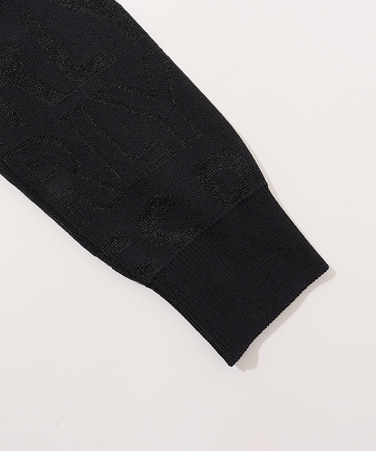 パーリーゲイツ PG 総ロゴメッシュ切替クルーネックニット レディース