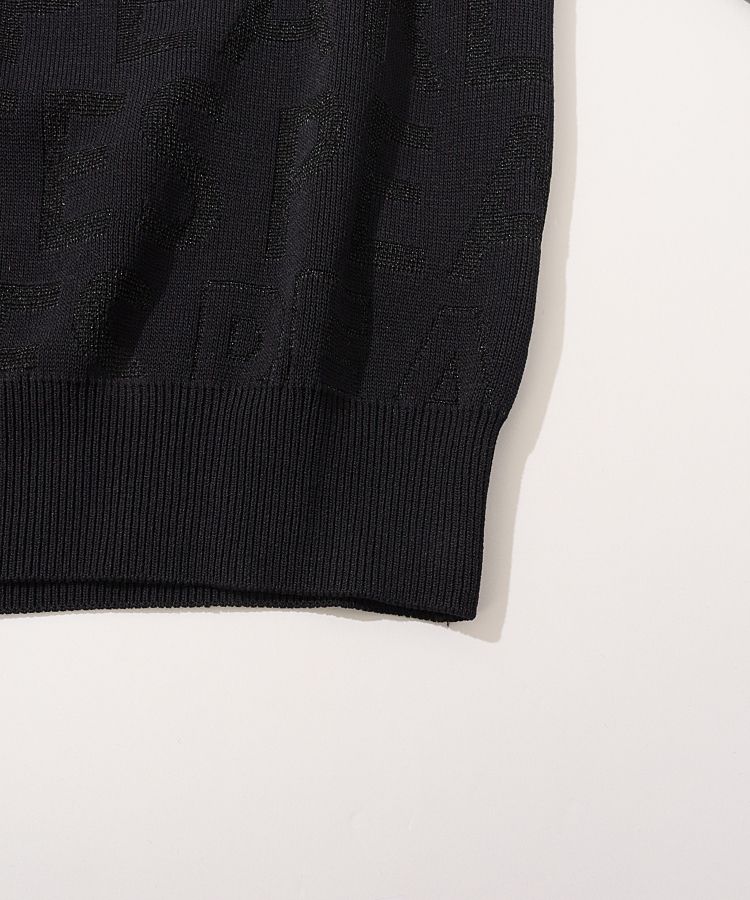 パーリーゲイツ PG 総ロゴメッシュ切替クルーネックニット レディース