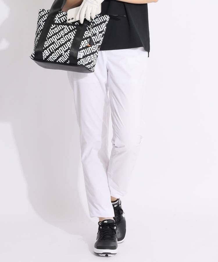 NE バックプリントストレッチテーパードパンツ(ホワイト)