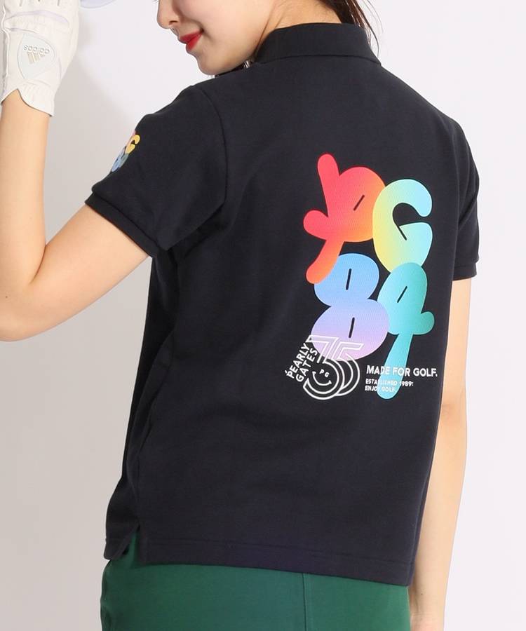 PG バックビックロゴ鹿の子半袖ポロシャツ