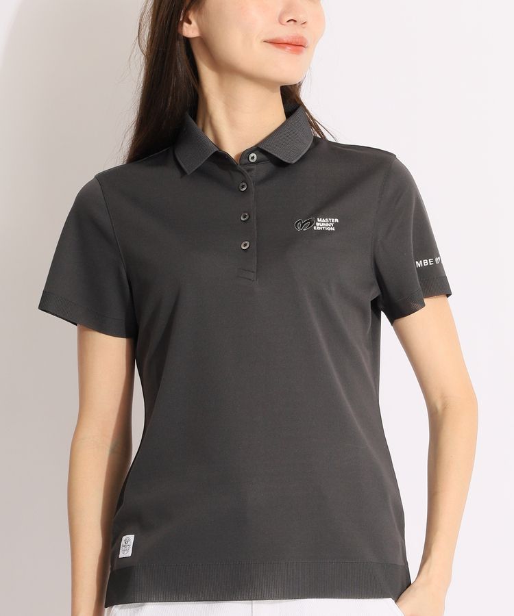 マスターバニー MB 衿かぎ編み半袖ポロシャツ レディースゴルフ