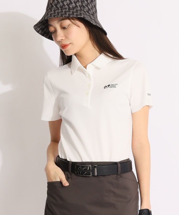 マスターバニー MB 衿かぎ編み半袖ポロシャツ レディースゴルフ